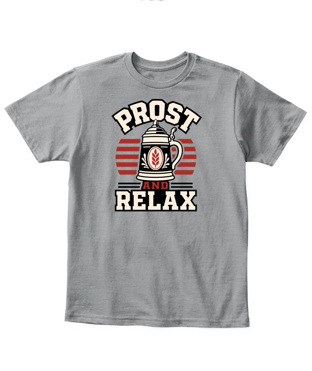 Prost And Relax — Kid's T Shirt in Sport Grey