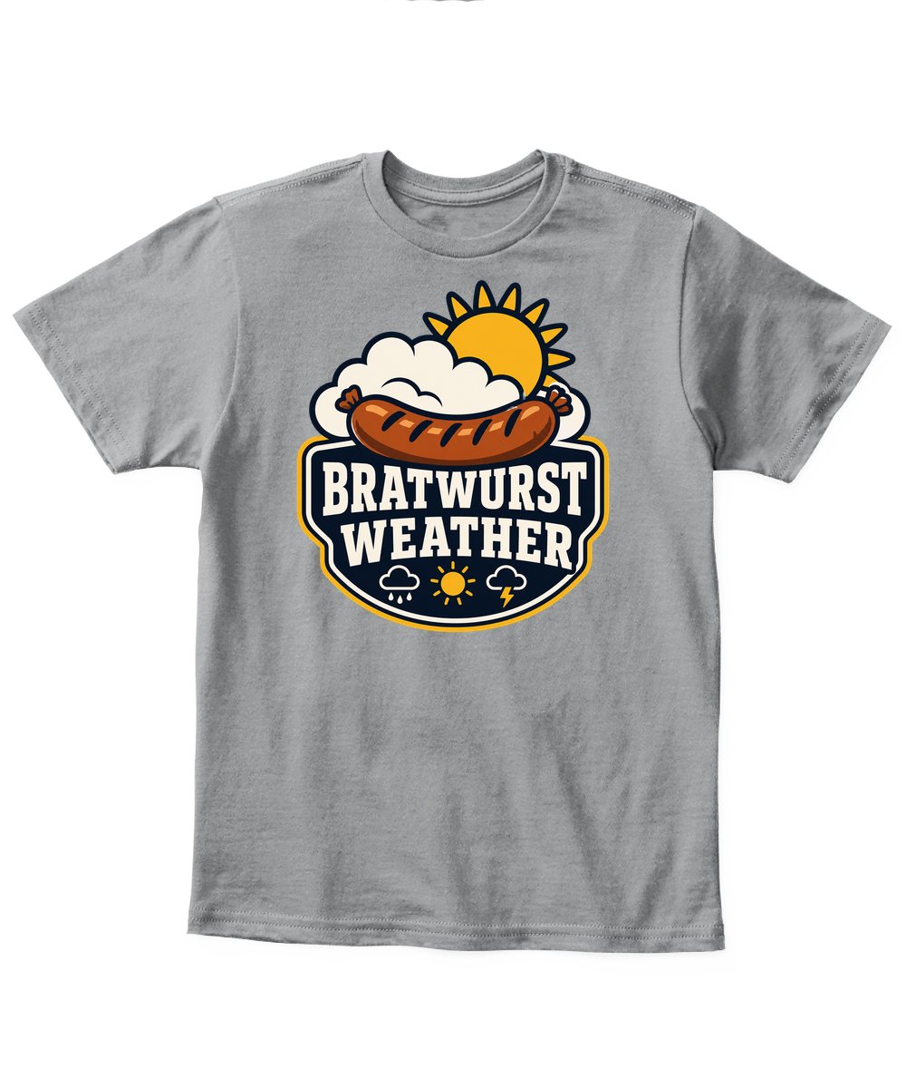 Bratwurst Weather — Kid's T Shirt in Sport Grey