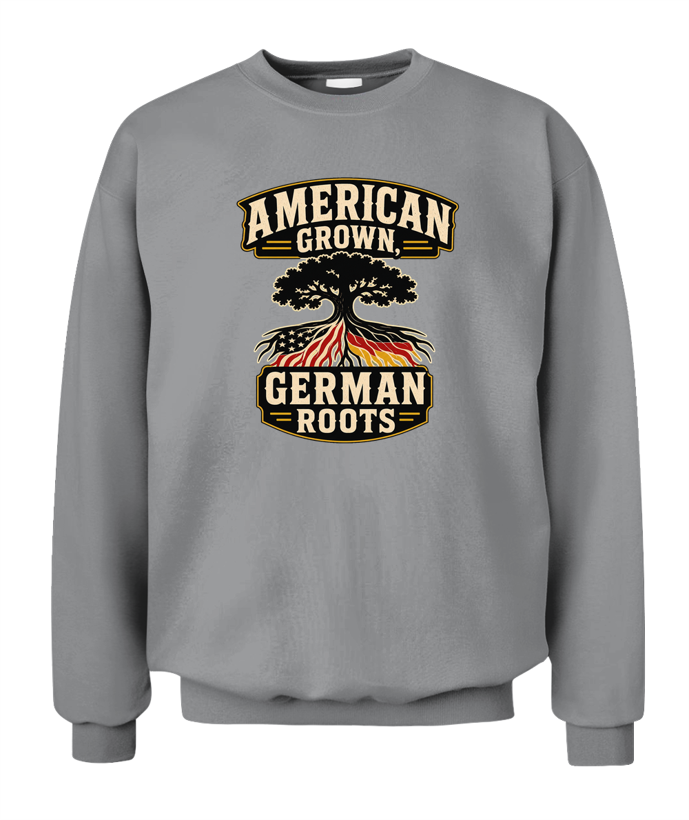 American Grown, German Roots — Sweatshirt in Sport Grey