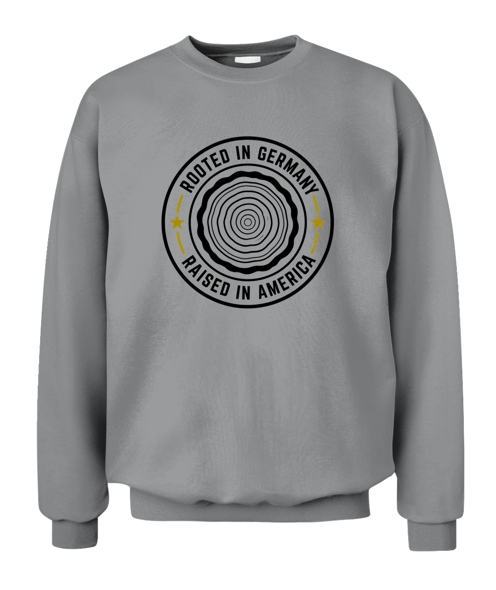 Rooted In Germany, Raised In America — Sweatshirt in Sport Grey