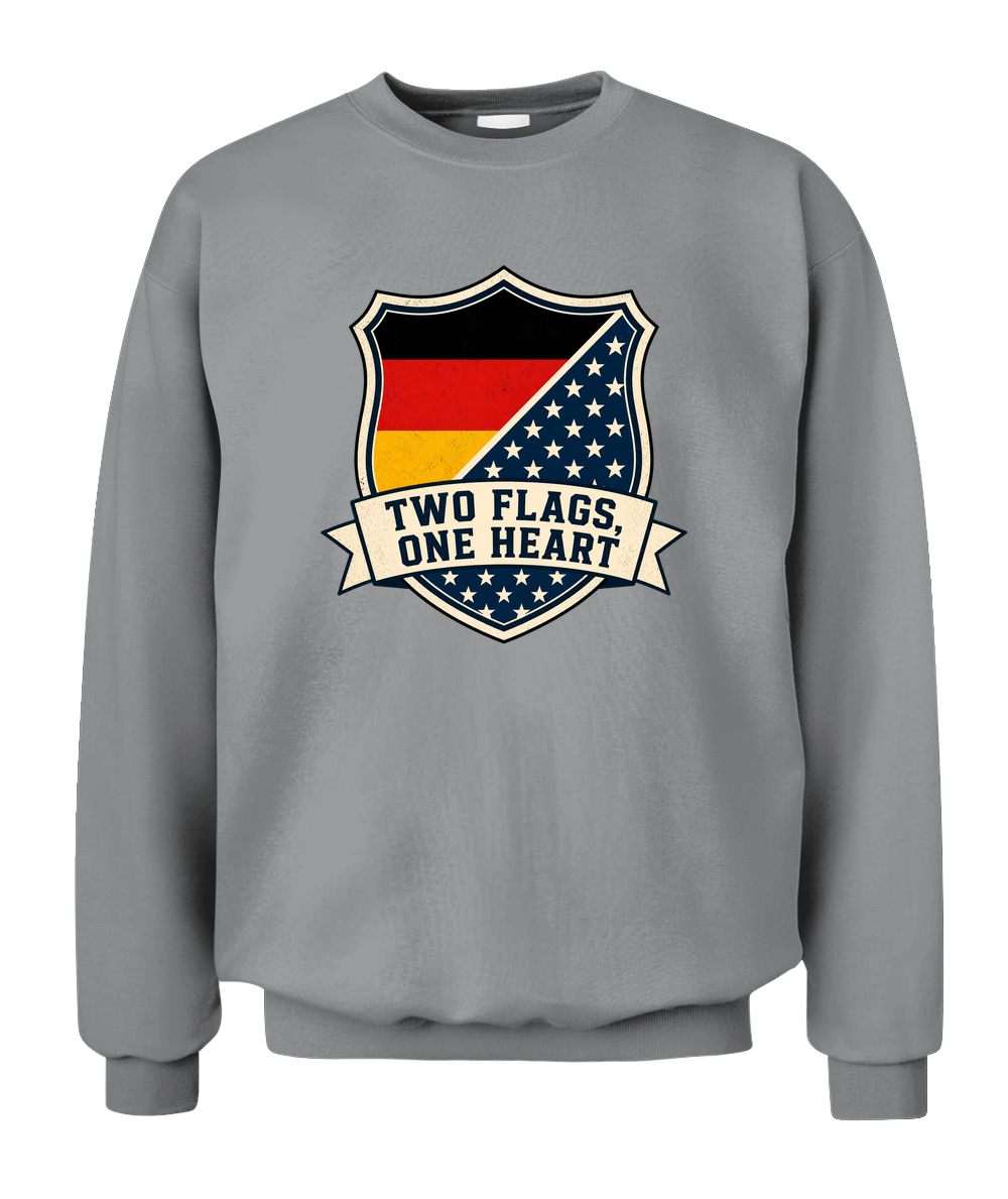 Two Flags, One Heart — Sweatshirt in Sport Grey