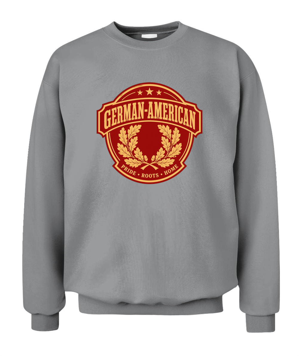 German-American Pride, Roots & Home — Sweatshirt in Sport Grey