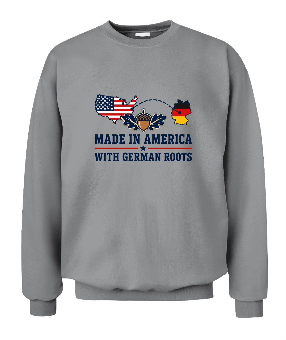Made In America With German Roots — Sweatshirt in Sport Grey