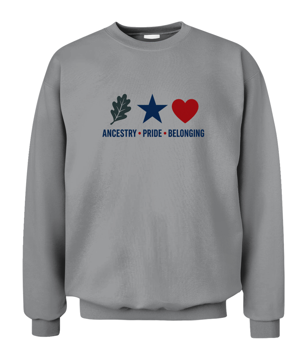 Ancestry, Pride, Belonging — Sweatshirt in Sport Grey