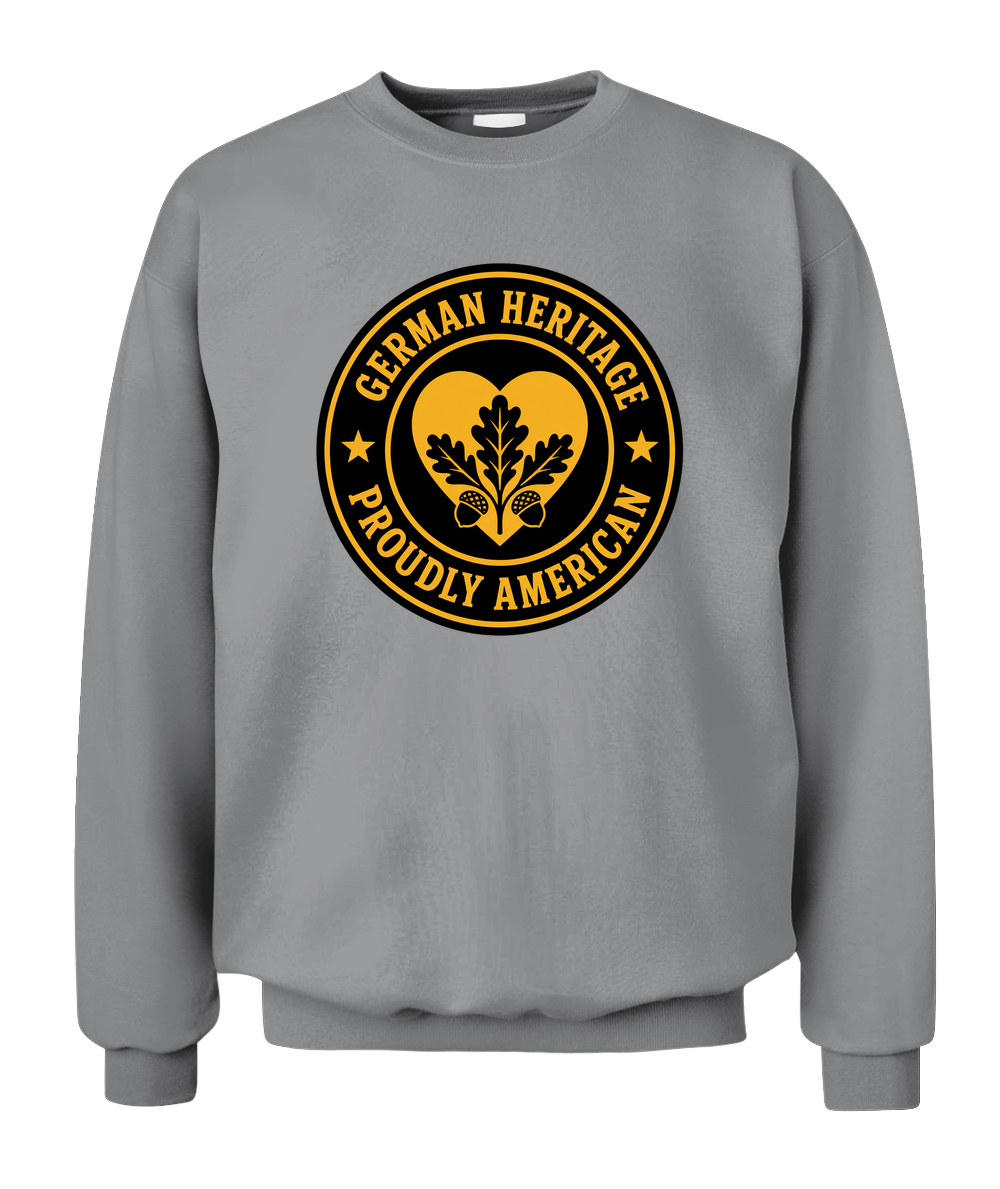 German Heritage, Proudly American — Sweatshirt in Sport Grey