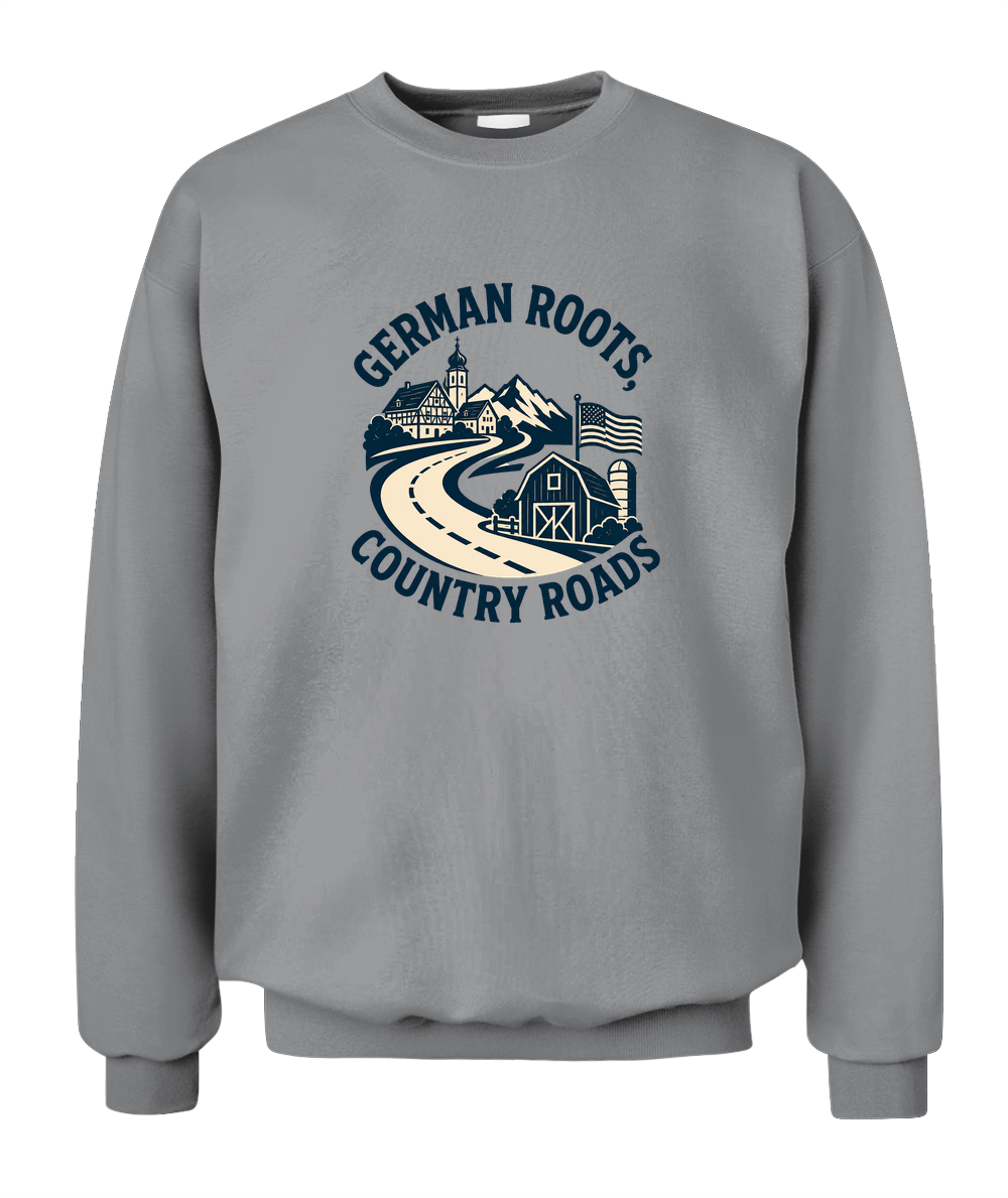 German Roots, Country Roads — Sweatshirt in Sport Grey