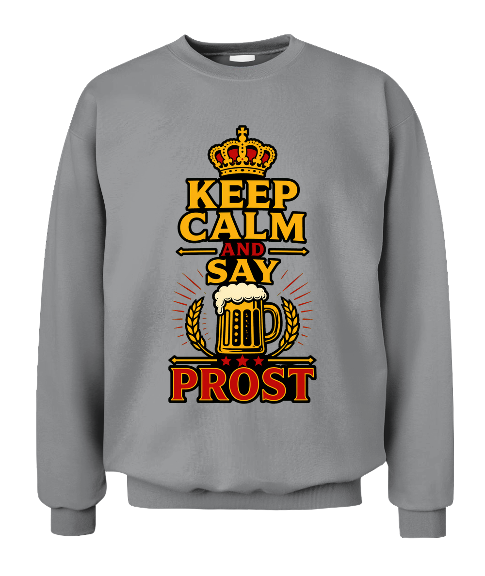 Keep Calm And Say Prost — Sweatshirt in Sport Grey