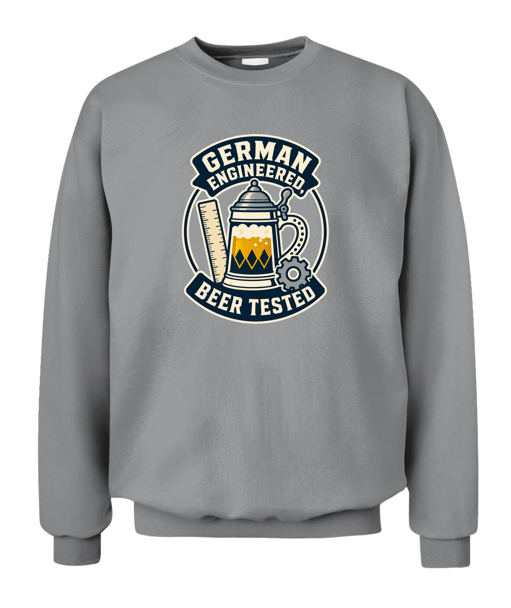 German Engineered, Beer Tested — Sweatshirt in Sport Grey