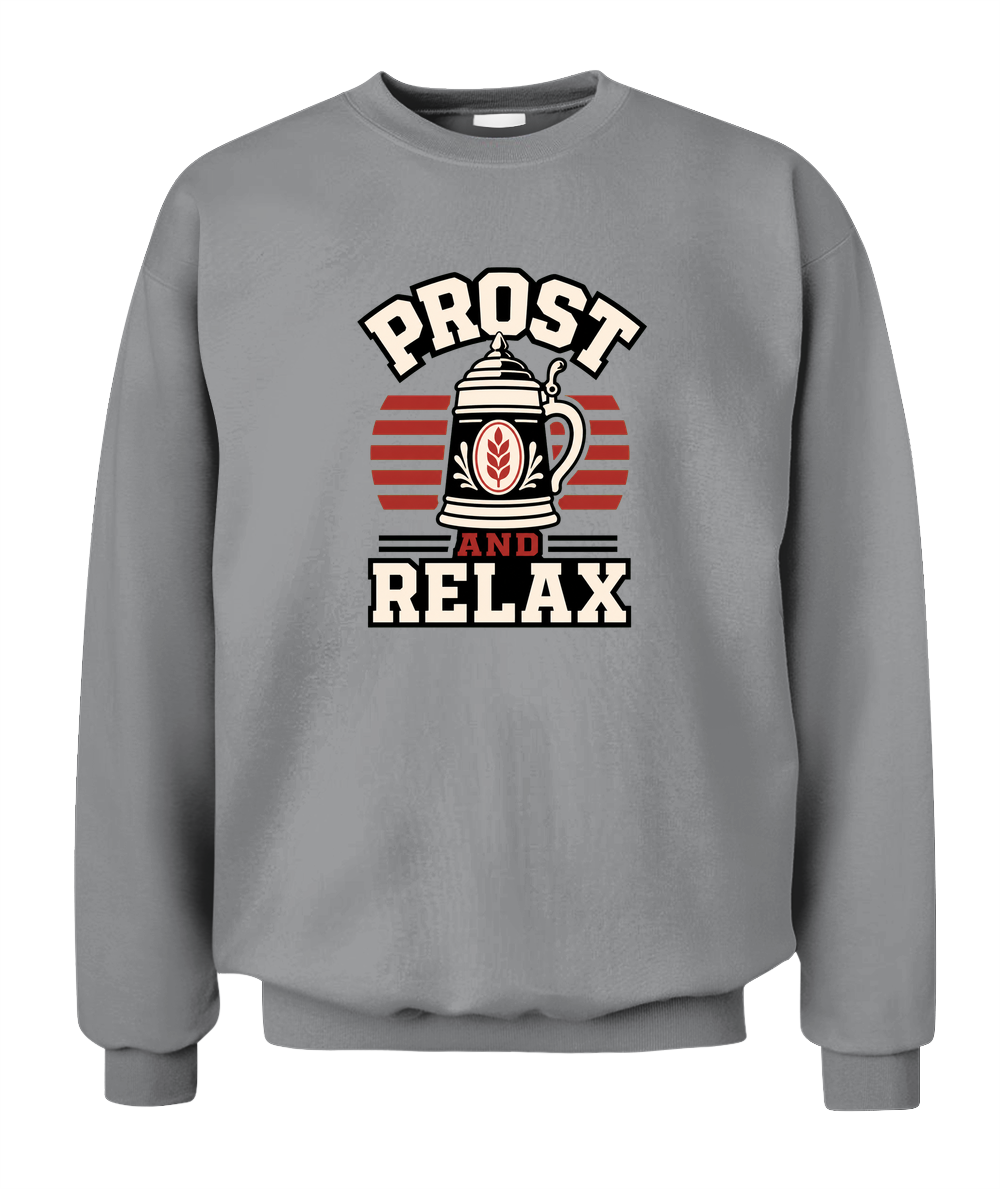 Prost And Relax — Sweatshirt in Sport Grey