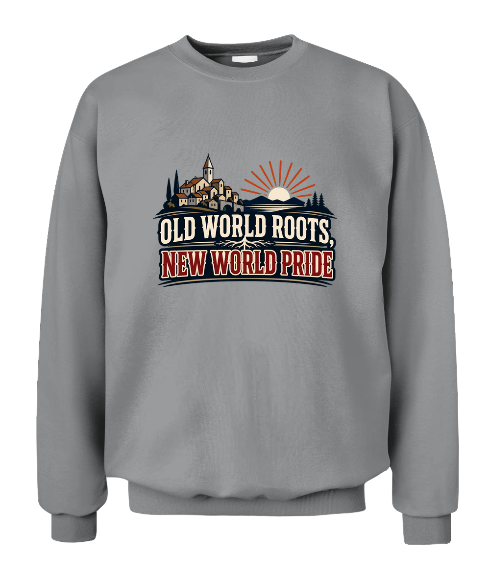 Old World Roots, New World Pride — Sweatshirt in Sport Grey
