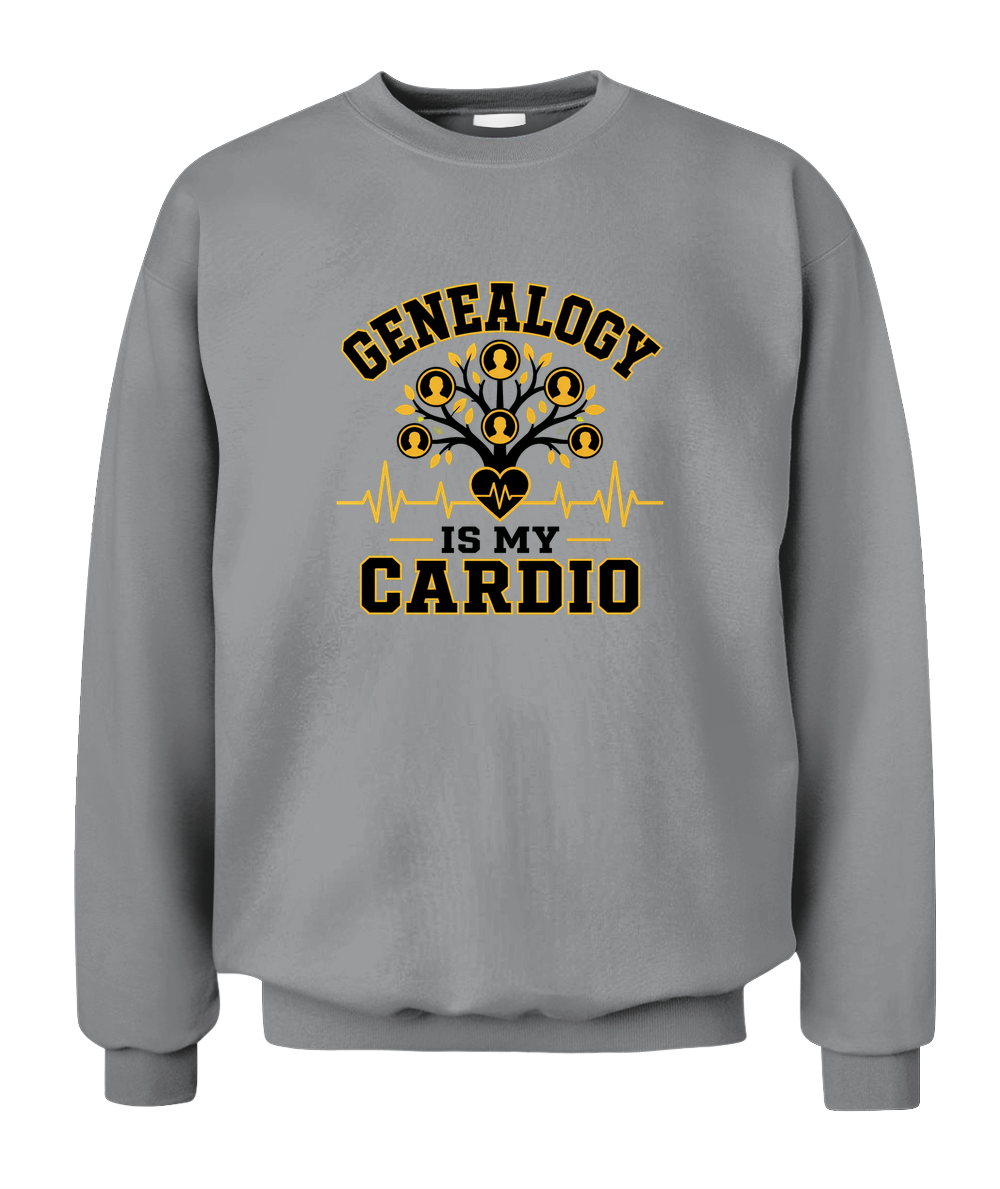 Genealogy Is My Cardio — Sweatshirt in Sport Grey