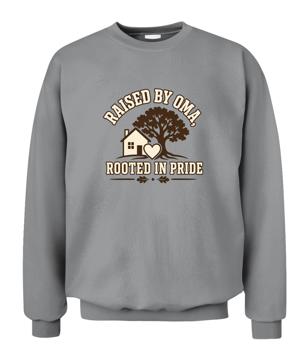 Raised By Oma, Rooted In Pride — Sweatshirt in Sport Grey