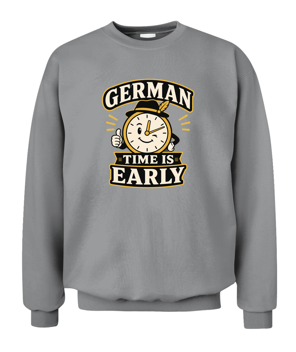 German Time Is Early — Sweatshirt in Sport Grey