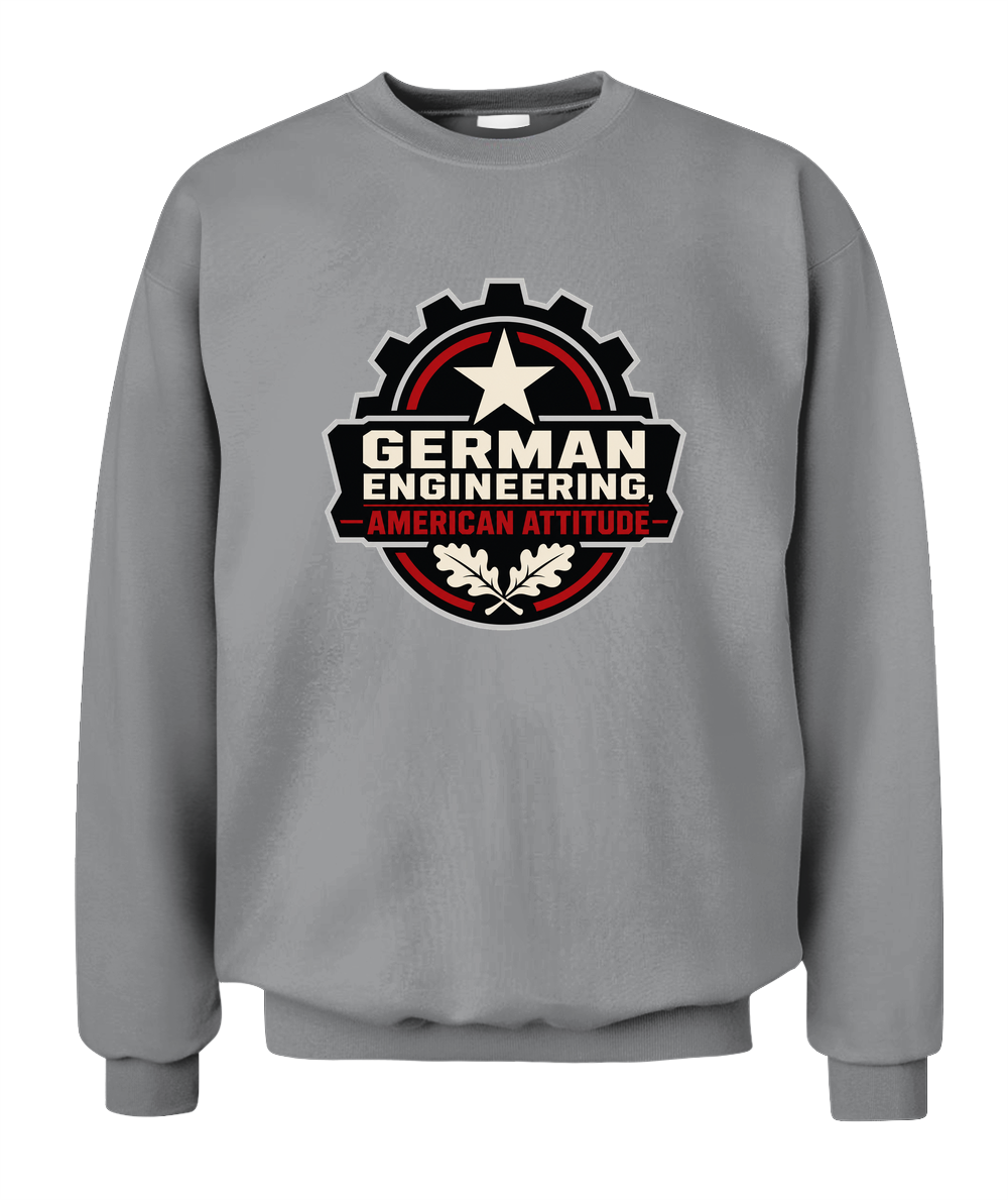 German Engineering, American Attitude — Sweatshirt in Sport Grey