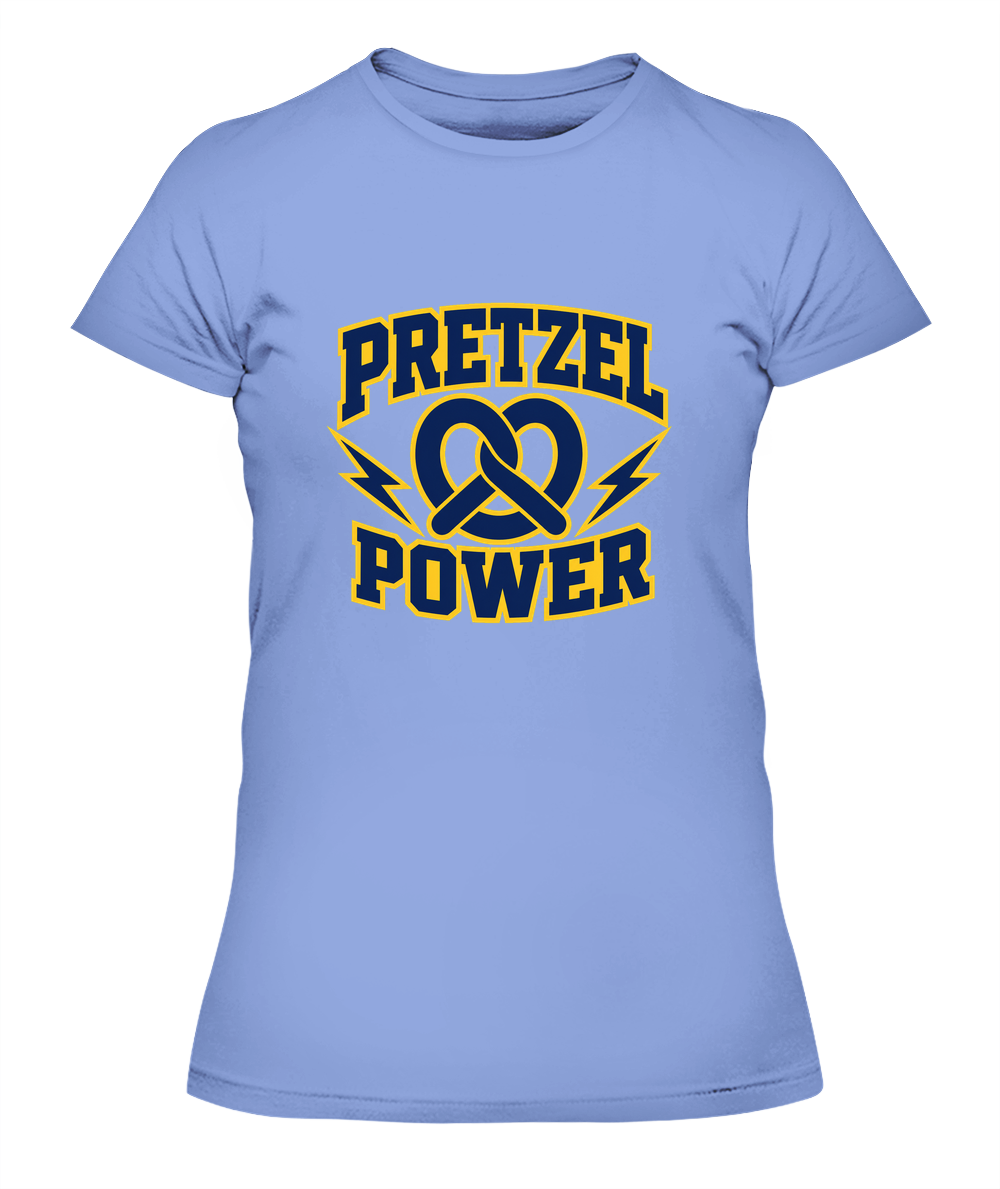 Pretzel Power — Lady's T-Shirt in Light Blue