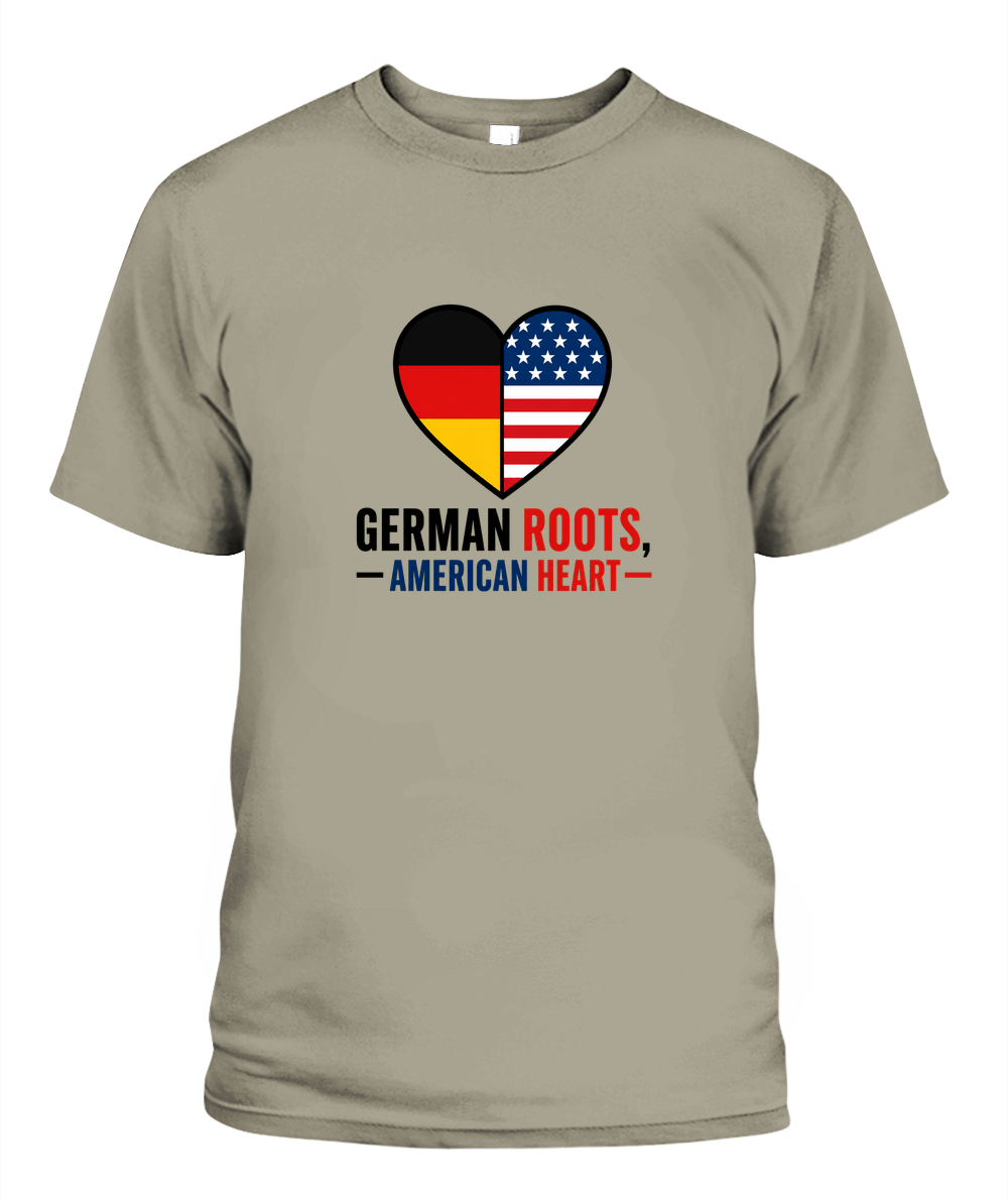 German Roots, American Heart — T-Shirt in Sandstone