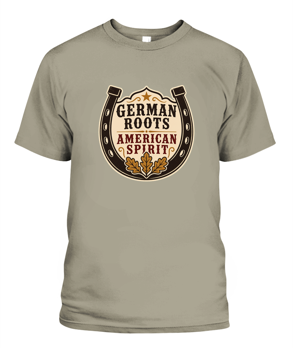 German Roots, American Spirit — T-Shirt in Sandstone