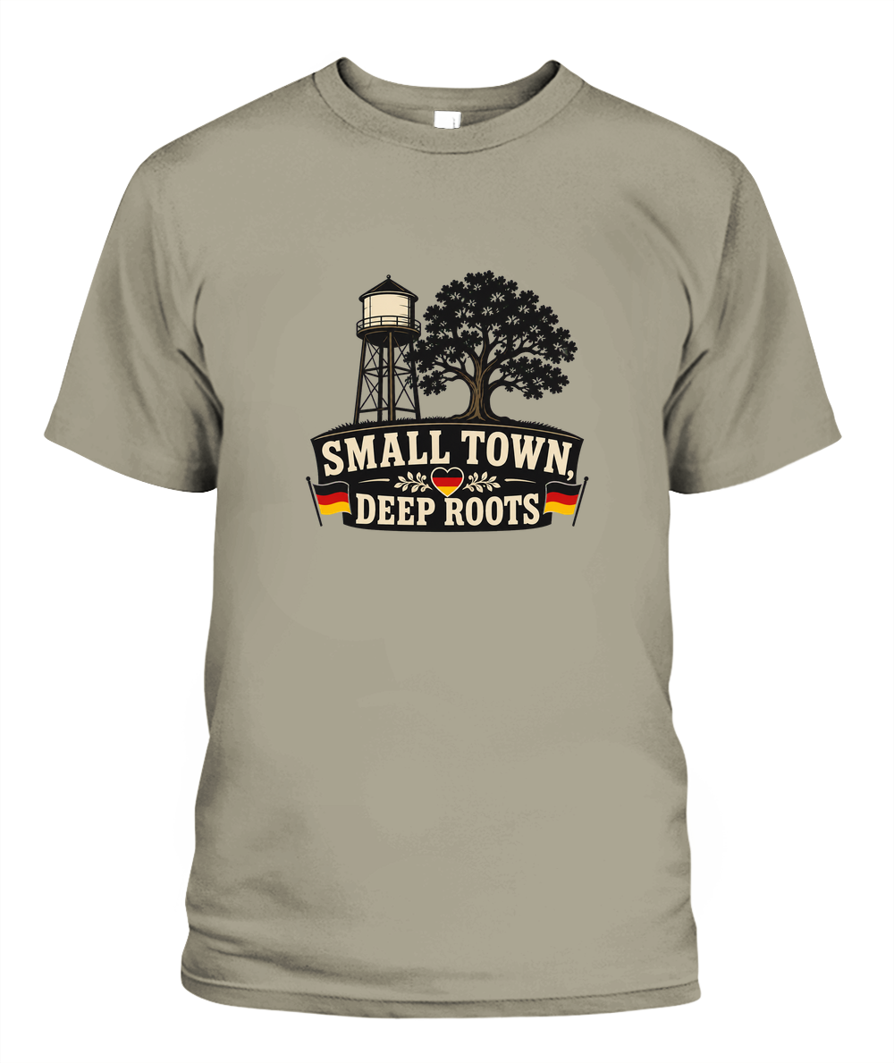 Small Town, Deep Roots — T-Shirt in Sandstone