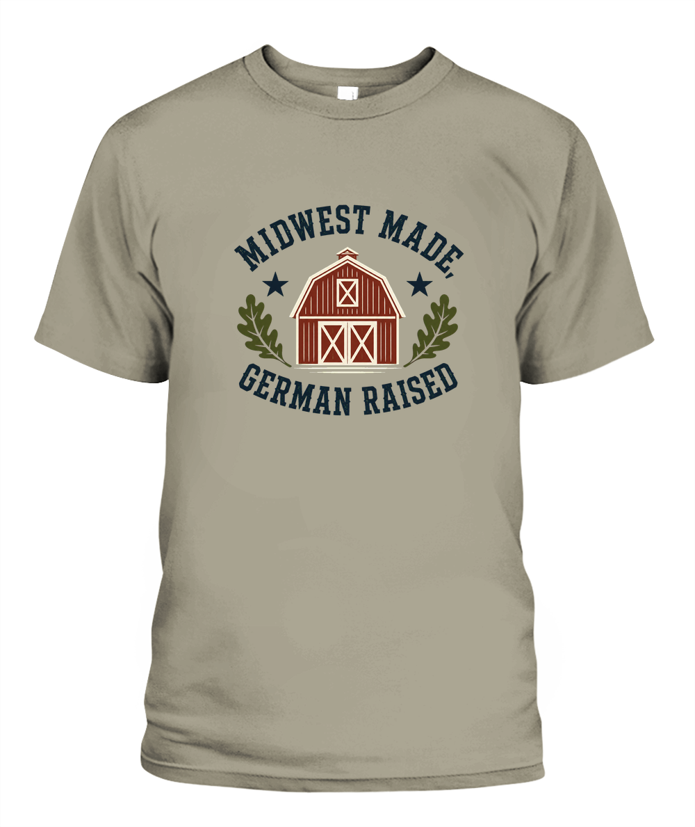 Midwest Made, German Raised — T-Shirt in Sandstone