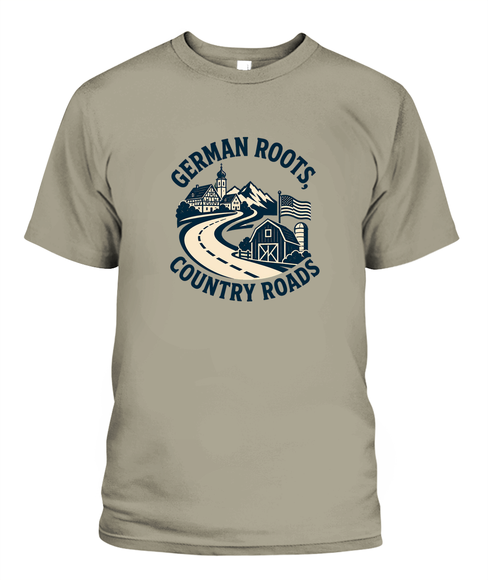 German Roots, Country Roads — T-Shirt in Sandstone