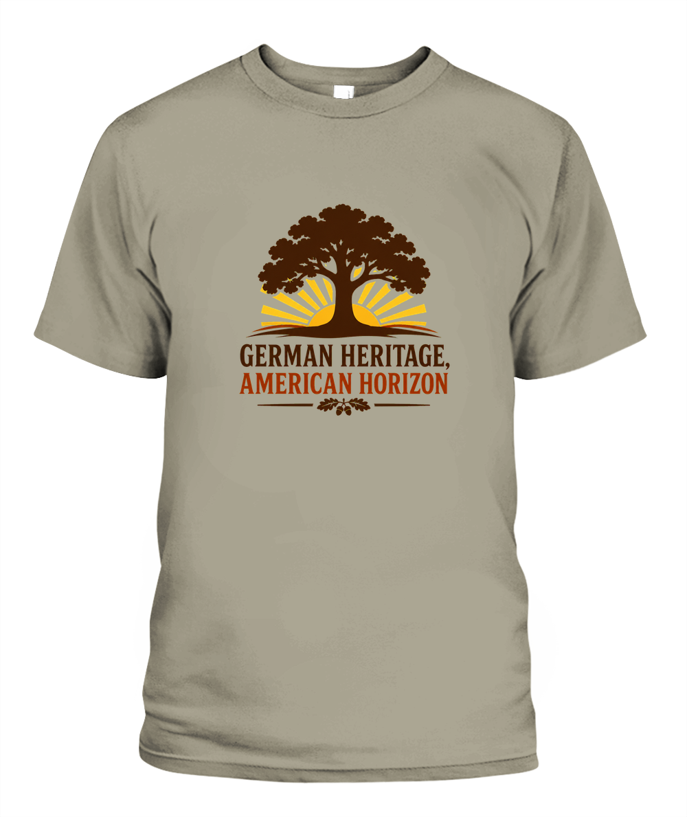 German Heritage, American Horizon — T-Shirt in Sandstone