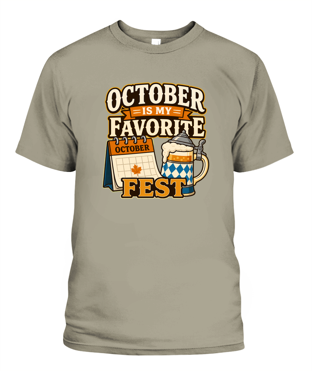 October Is My Favorite Fest — T-Shirt in Sandstone