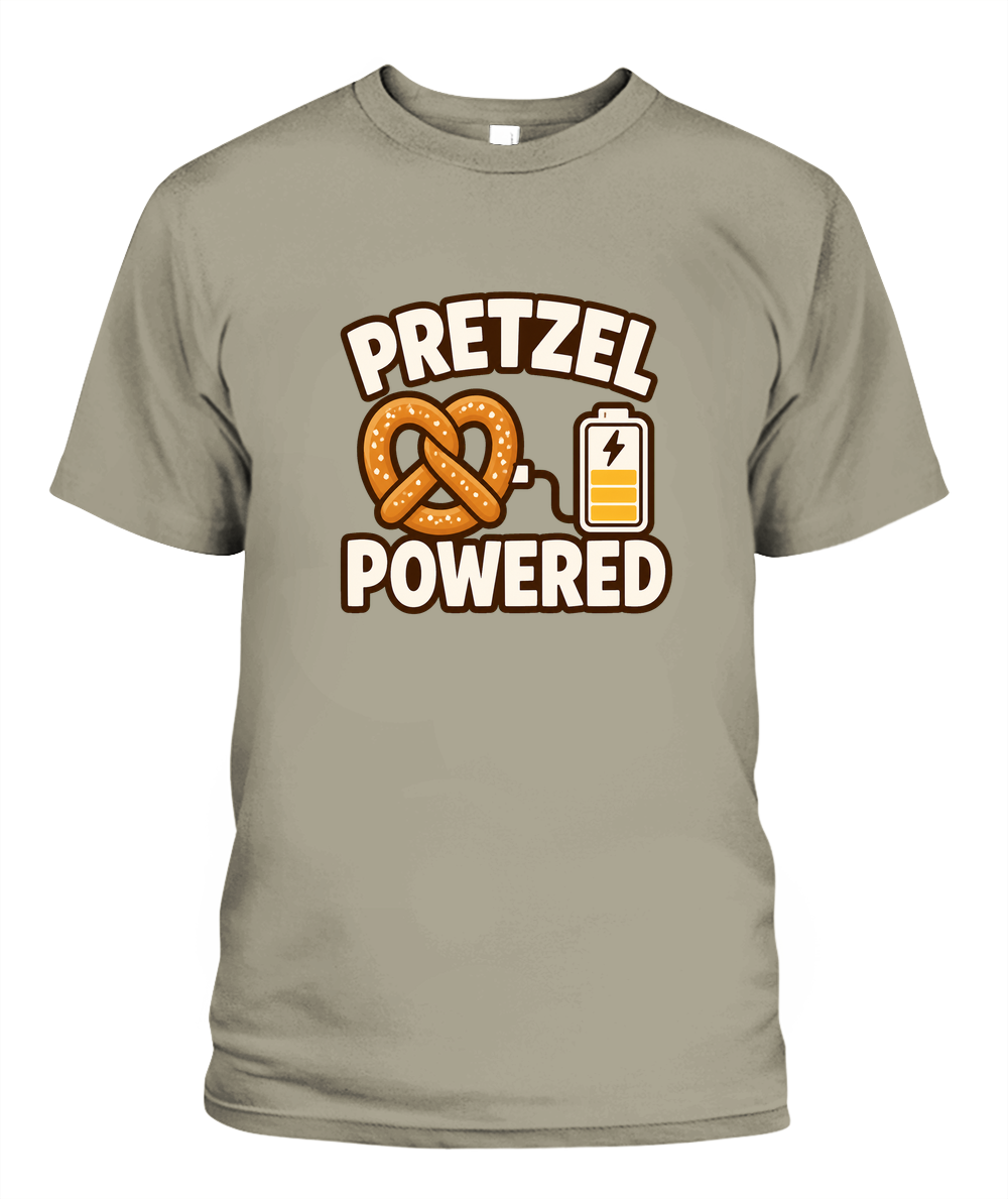 Pretzel Powered — T-Shirt in Sandstone