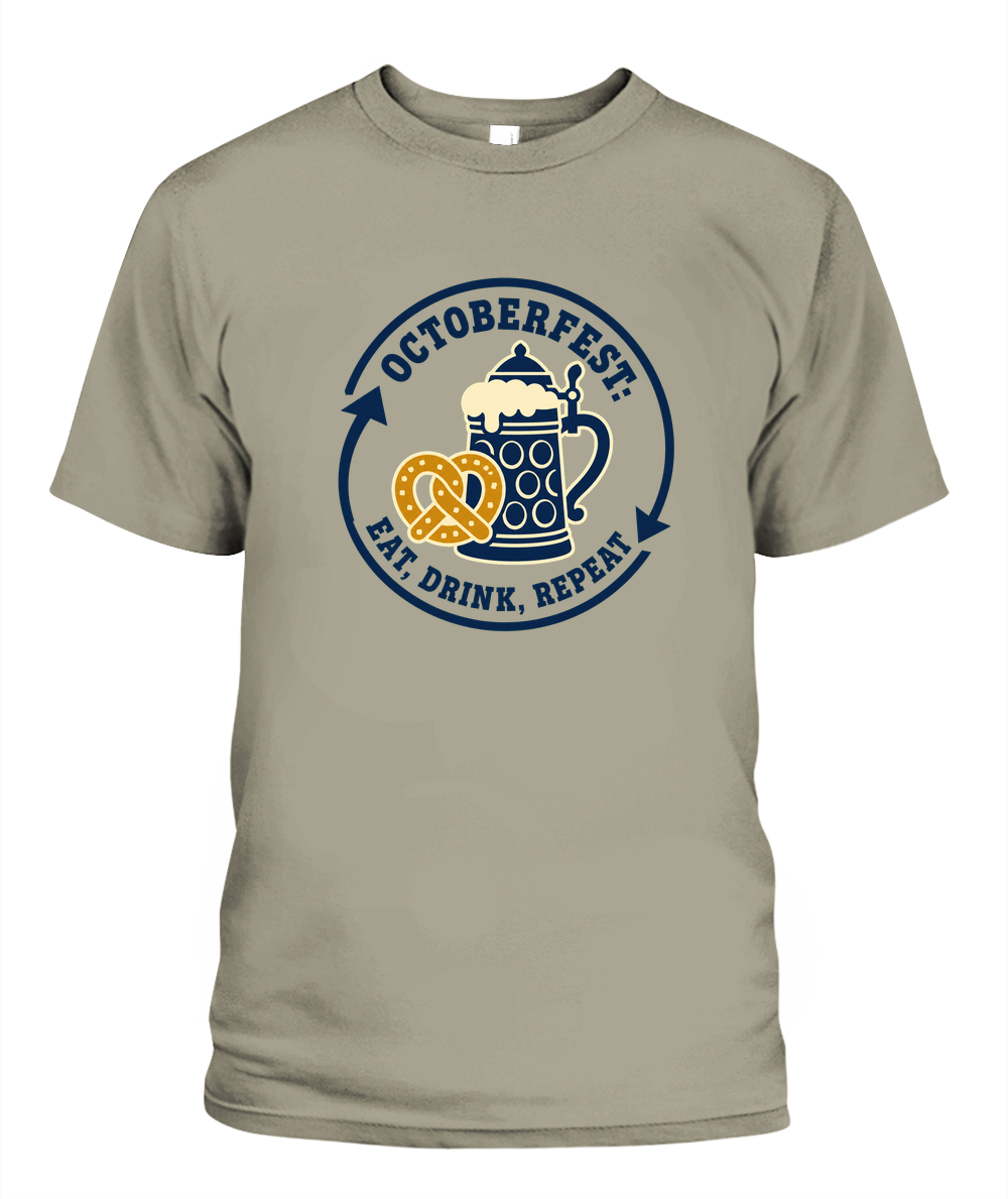 Octoberfest: Eat, Drink, Repeat — T-Shirt in Sandstone