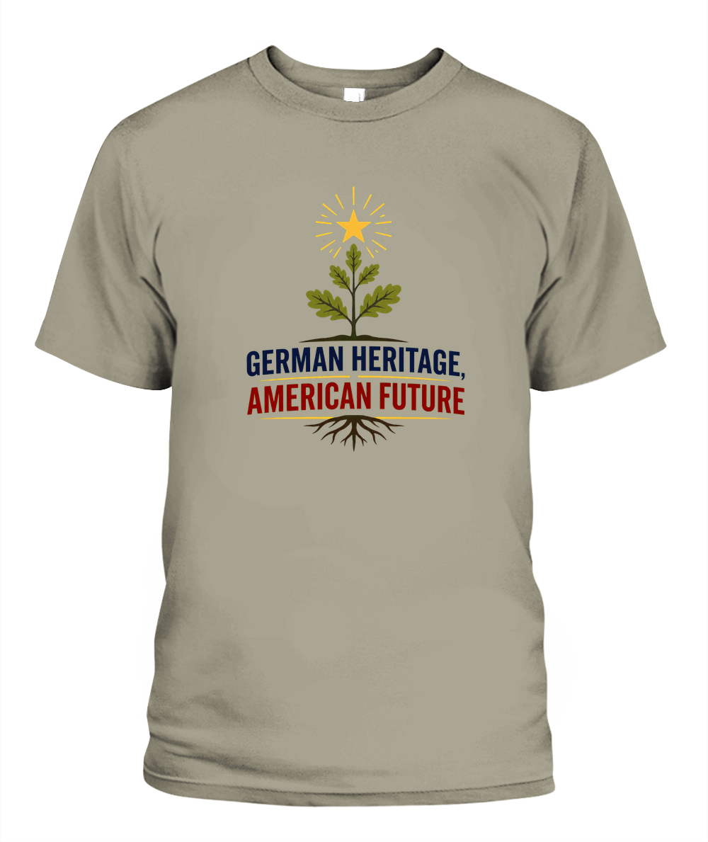 German Heritage, American Future — T-Shirt in Sandstone