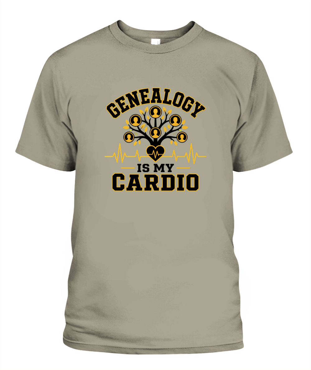 Genealogy Is My Cardio — T-Shirt in Sandstone