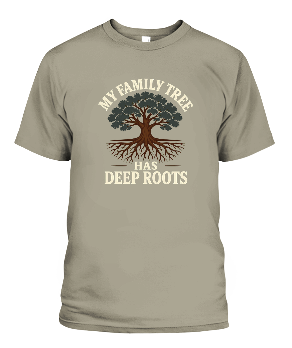 My Family Tree Has Deep Roots — T-Shirt in Sandstone