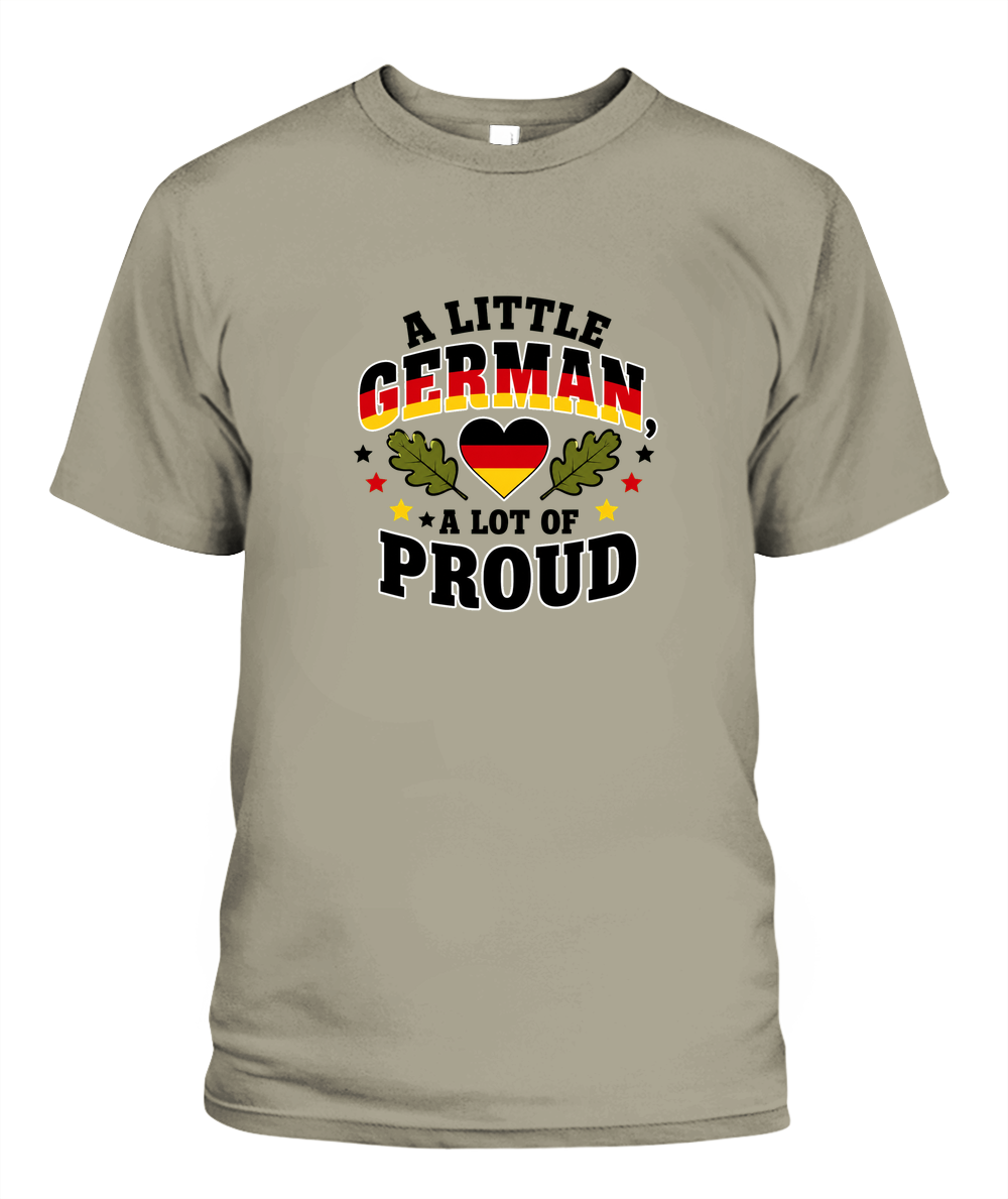 A Little German, A Lot Of Proud — T-Shirt in Sandstone