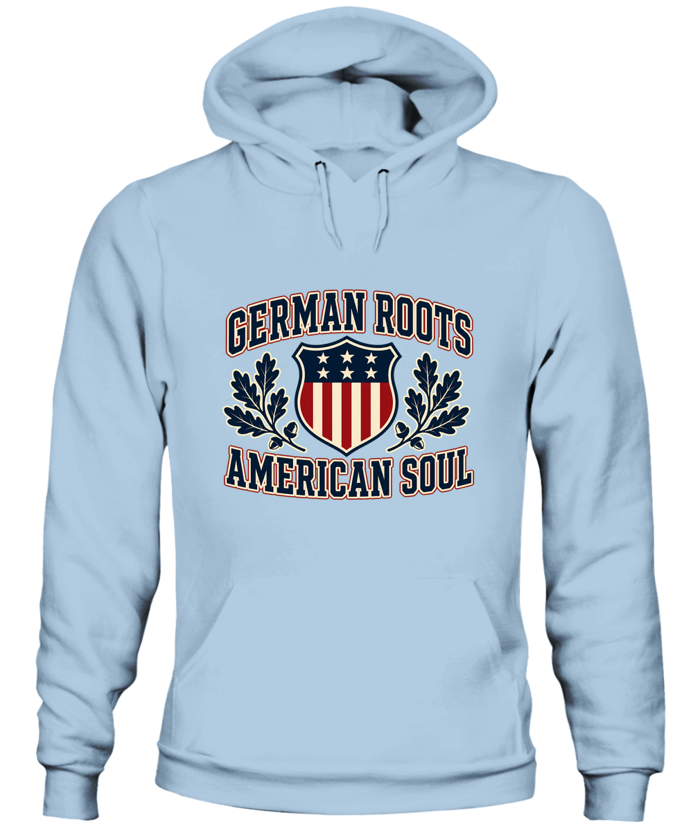 German Roots, American Soul — Hoodie in Light Blue