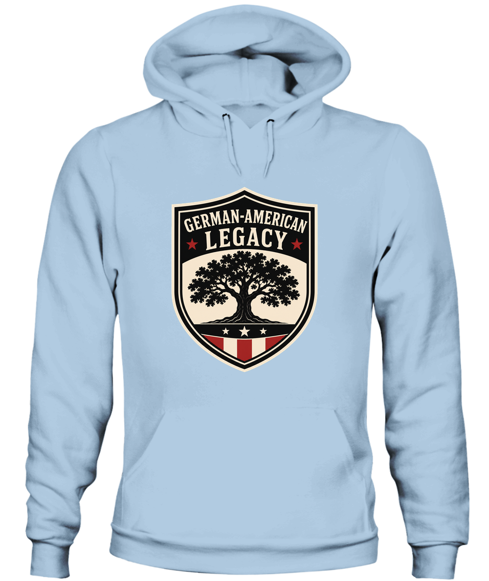 German-American Legacy — Hoodie in Light Blue