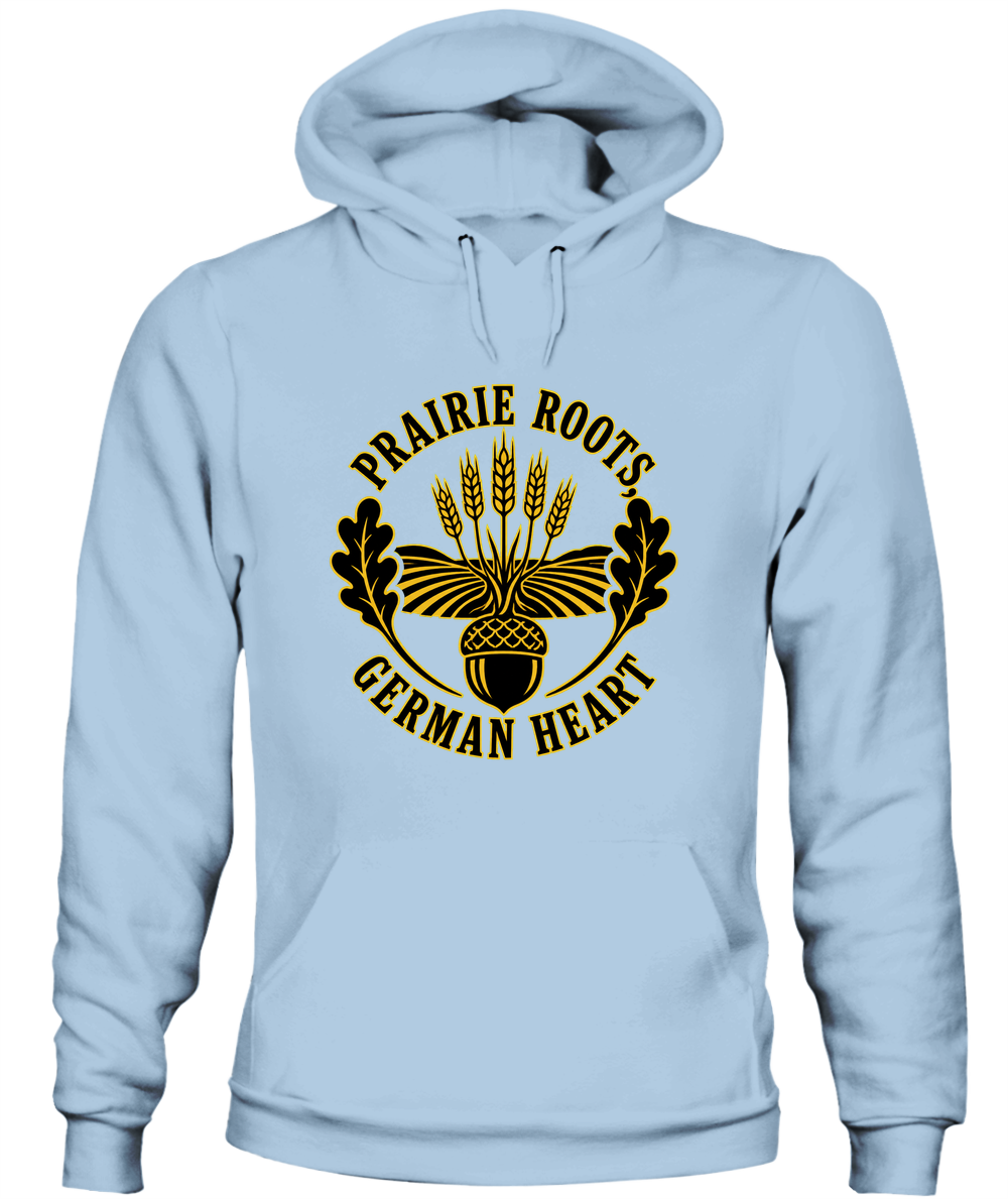 Prairie Roots, German Heart — Hoodie in Light Blue