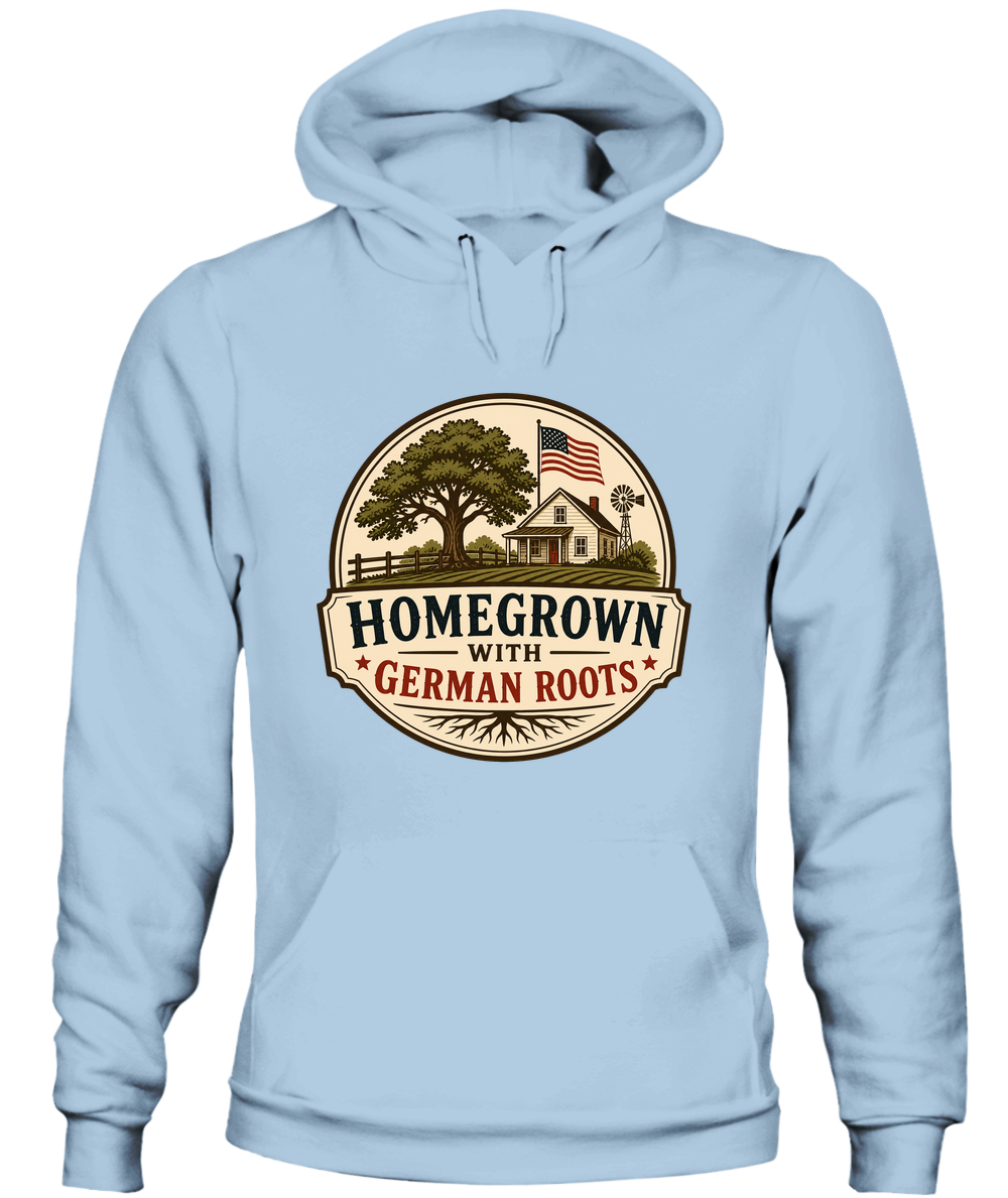 Homegrown With German Roots — Hoodie in Light Blue