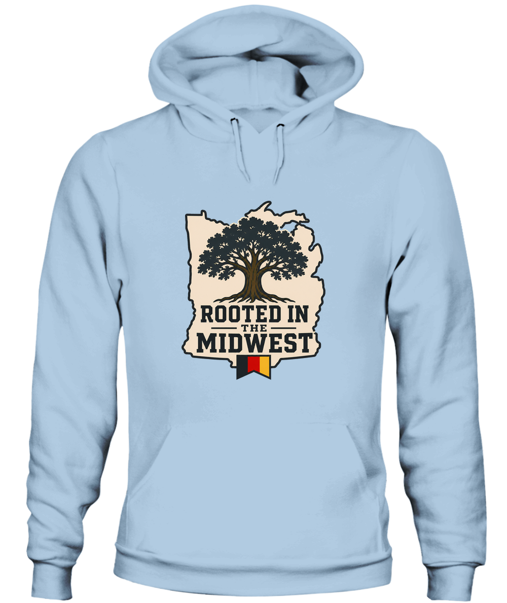 Rooted In The Midwest — Hoodie in Light Blue