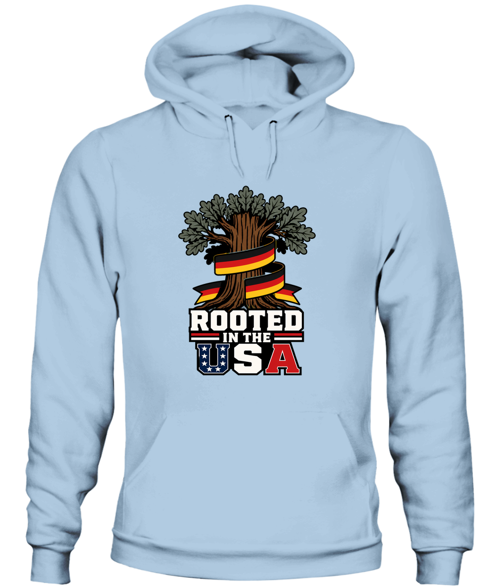 Rooted In The USA — Hoodie in Light Blue