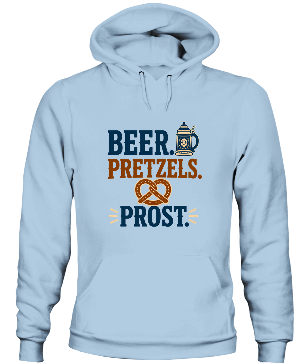 Beer. Pretzels. Prost. — Hoodie in Light Blue