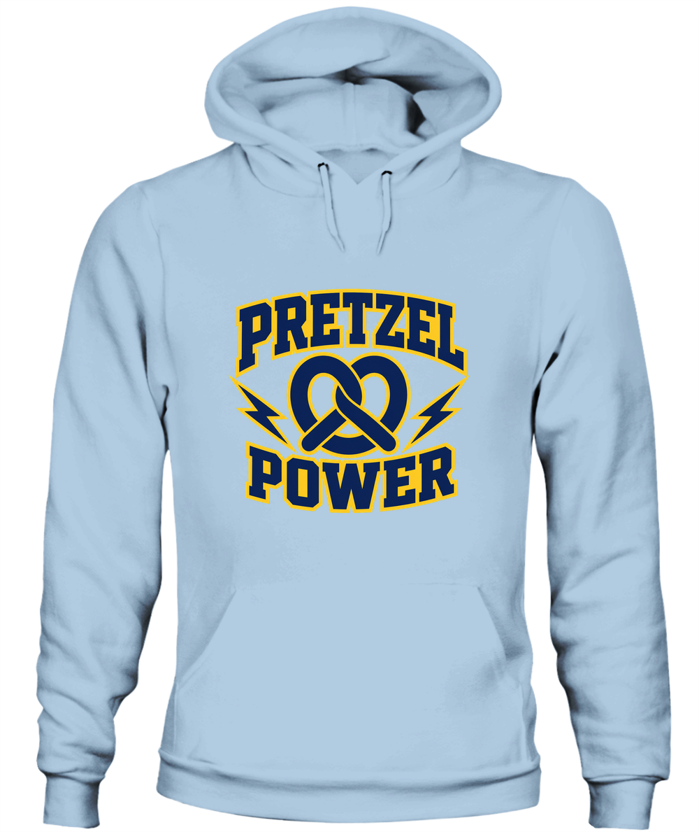 Pretzel Power — Hoodie in Light Blue