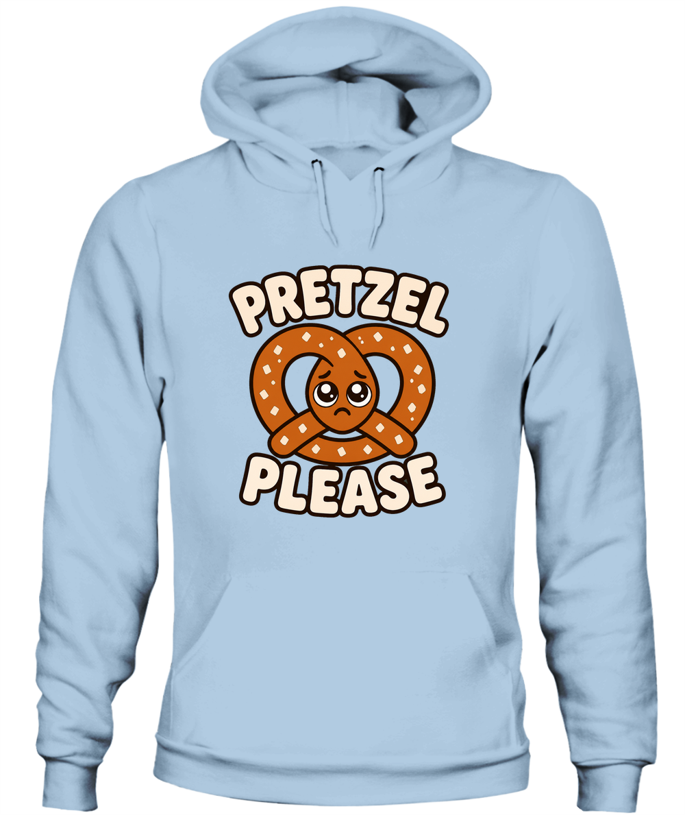 Pretzel Please — Hoodie in Light Blue