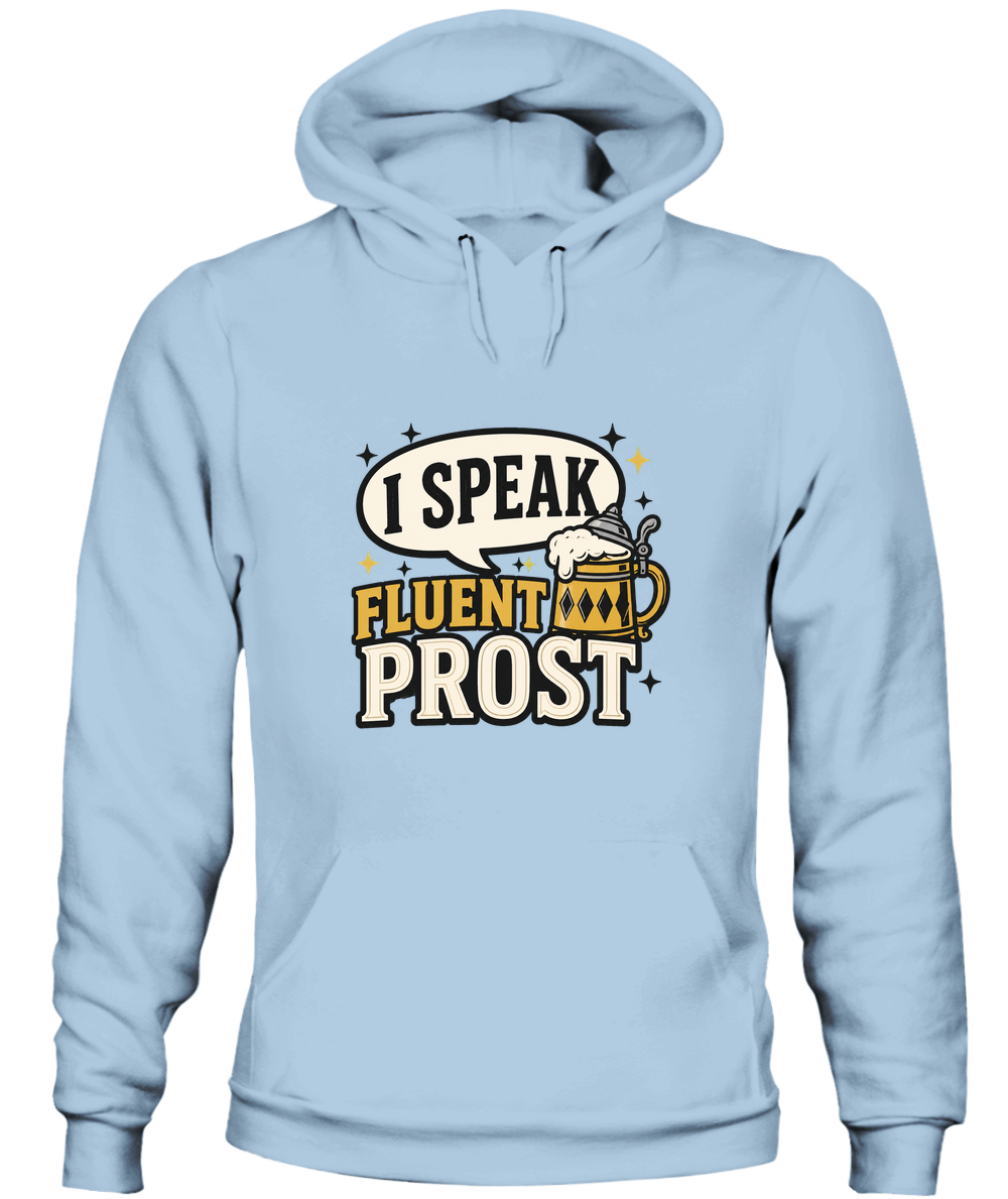 I Speak Fluent Prost — Hoodie in Light Blue