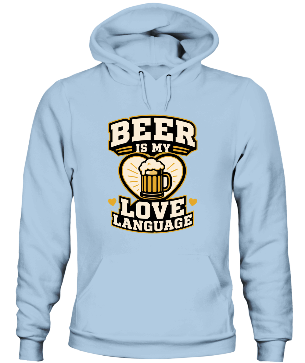 Beer Is My Love Language — Hoodie in Light Blue