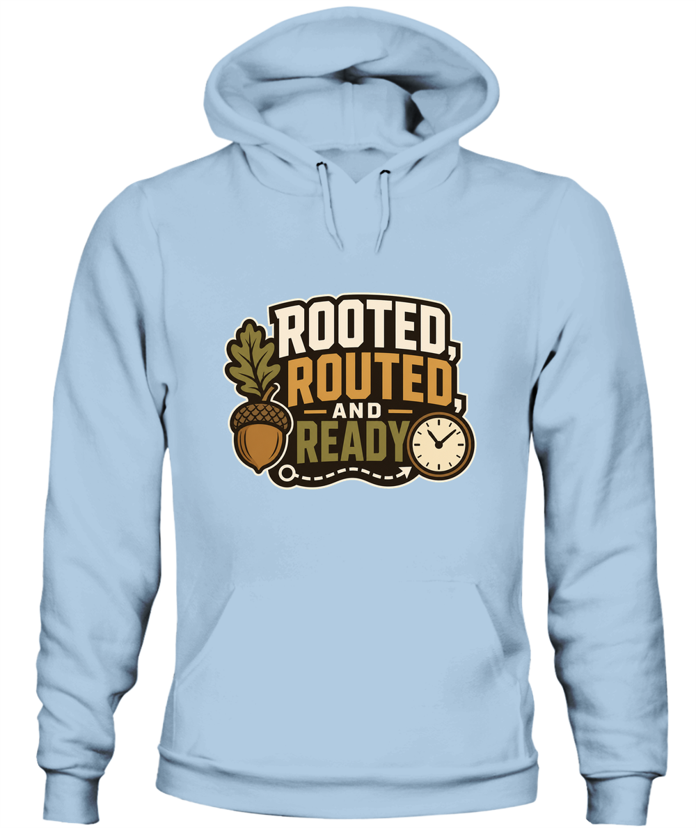 Rooted, Routed, And Ready — Hoodie in Light Blue