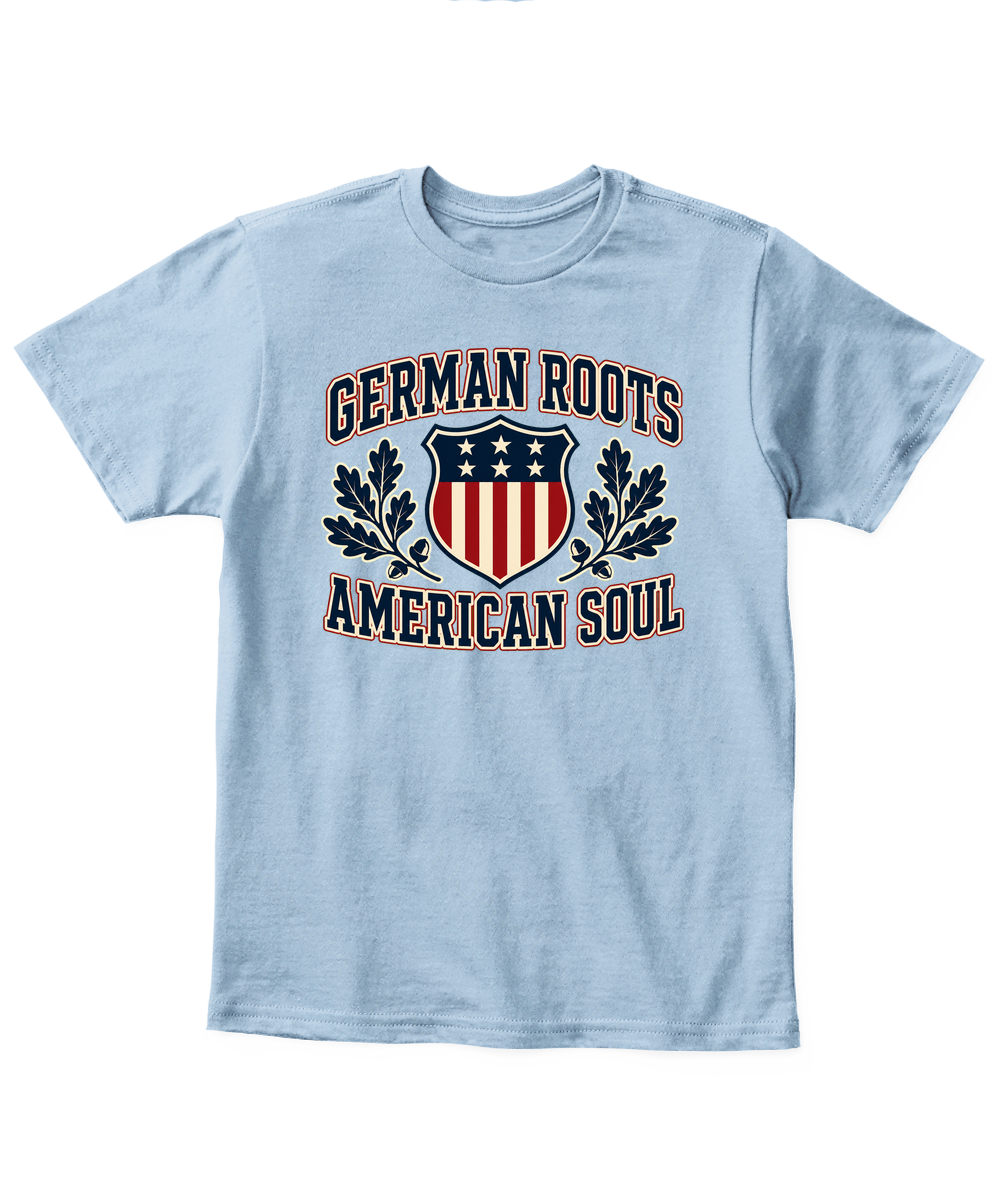 German Roots, American Soul — Kid's T Shirt in Light Blue