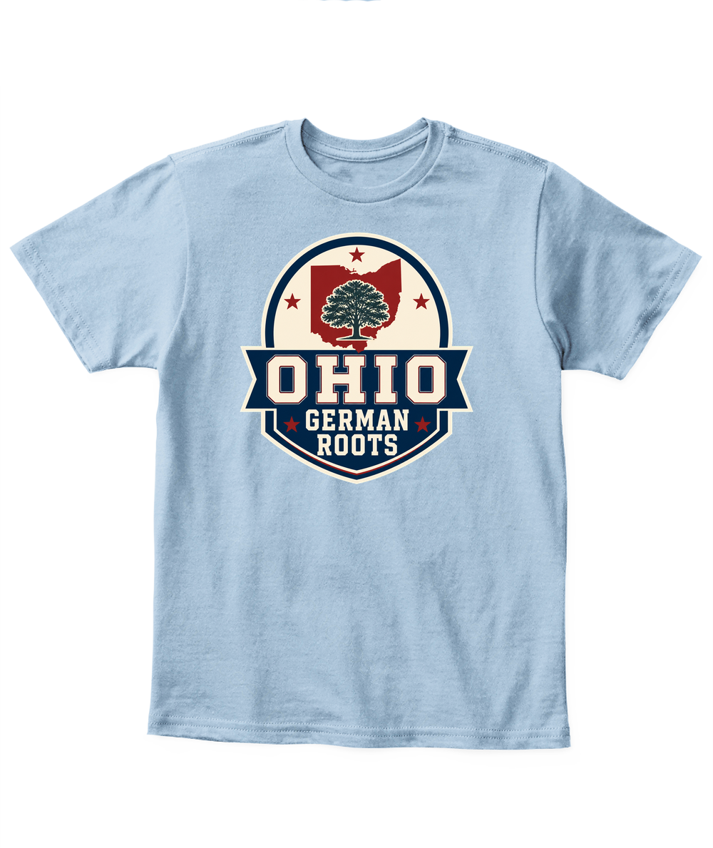 Ohio German Roots — Kid's T Shirt in Light Blue