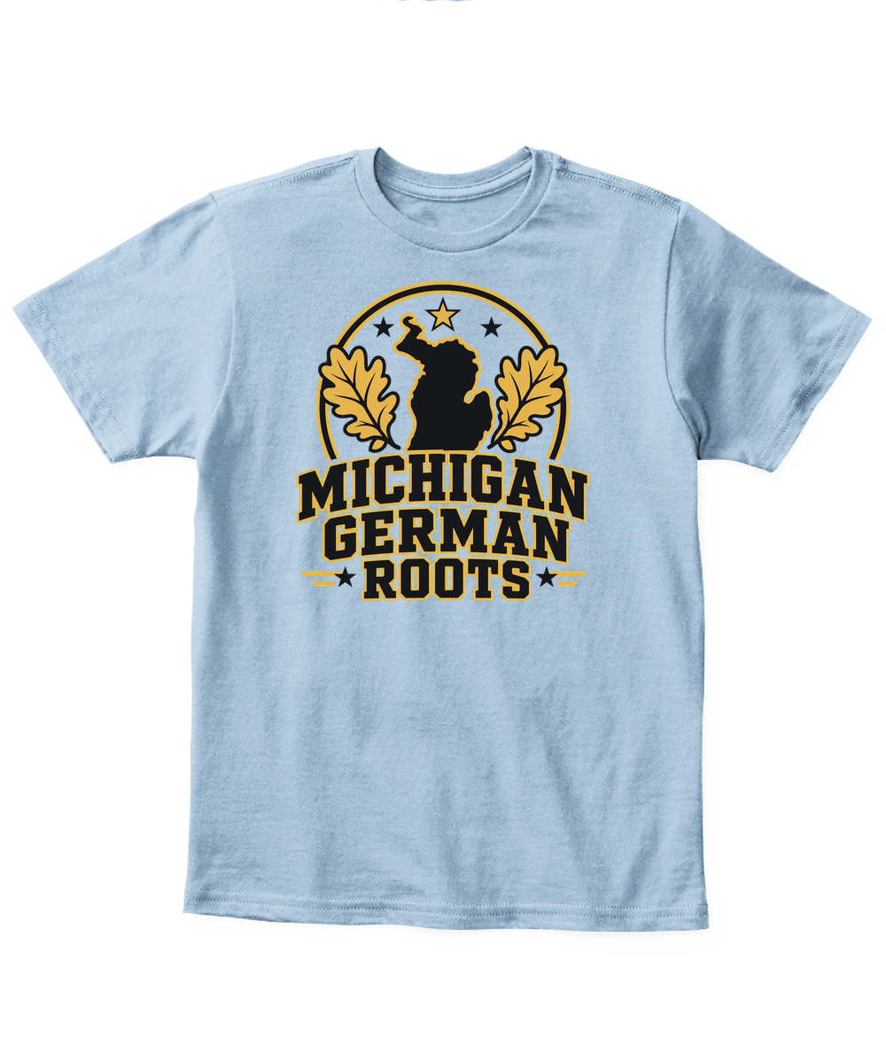 Michigan German Roots — Kid's T Shirt in Light Blue