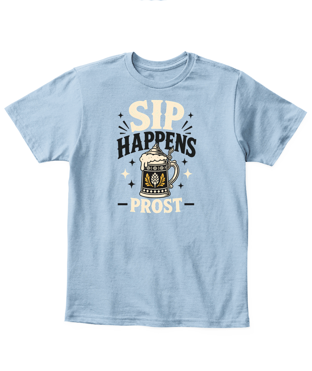 Sip Happens — Prost — Kid's T Shirt in Light Blue