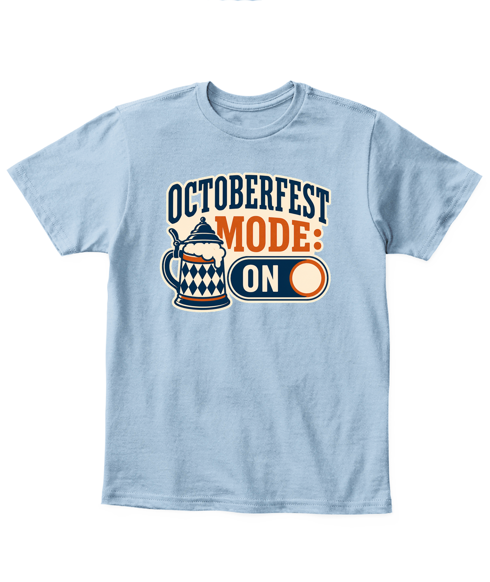 Octoberfest Mode: On — Kid's T Shirt in Light Blue