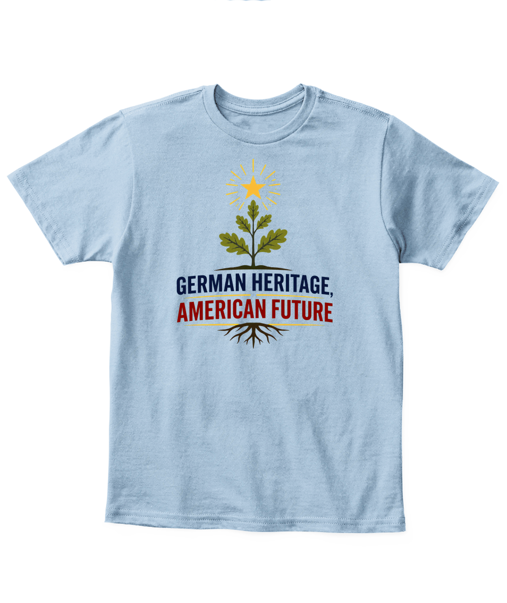 German Heritage, American Future — Kid's T Shirt in Light Blue